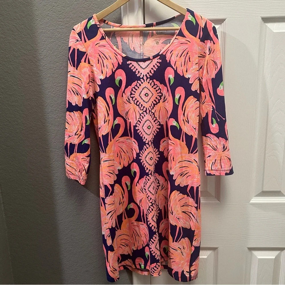Lilly Pulitzer Beacon Dress Flamingo Print Size Small - Picture 5 of 5